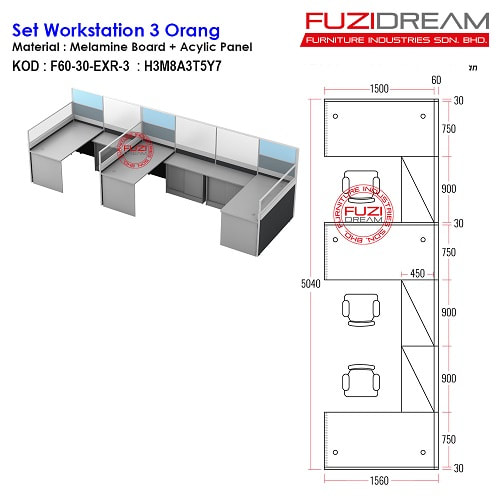 meja-partition-pejabat-workstation-table-moden-supplier-harga-price-murah